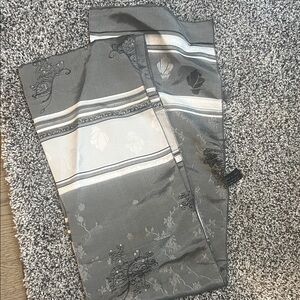 Elegant Gray Patterned Scarf 55” x 14”